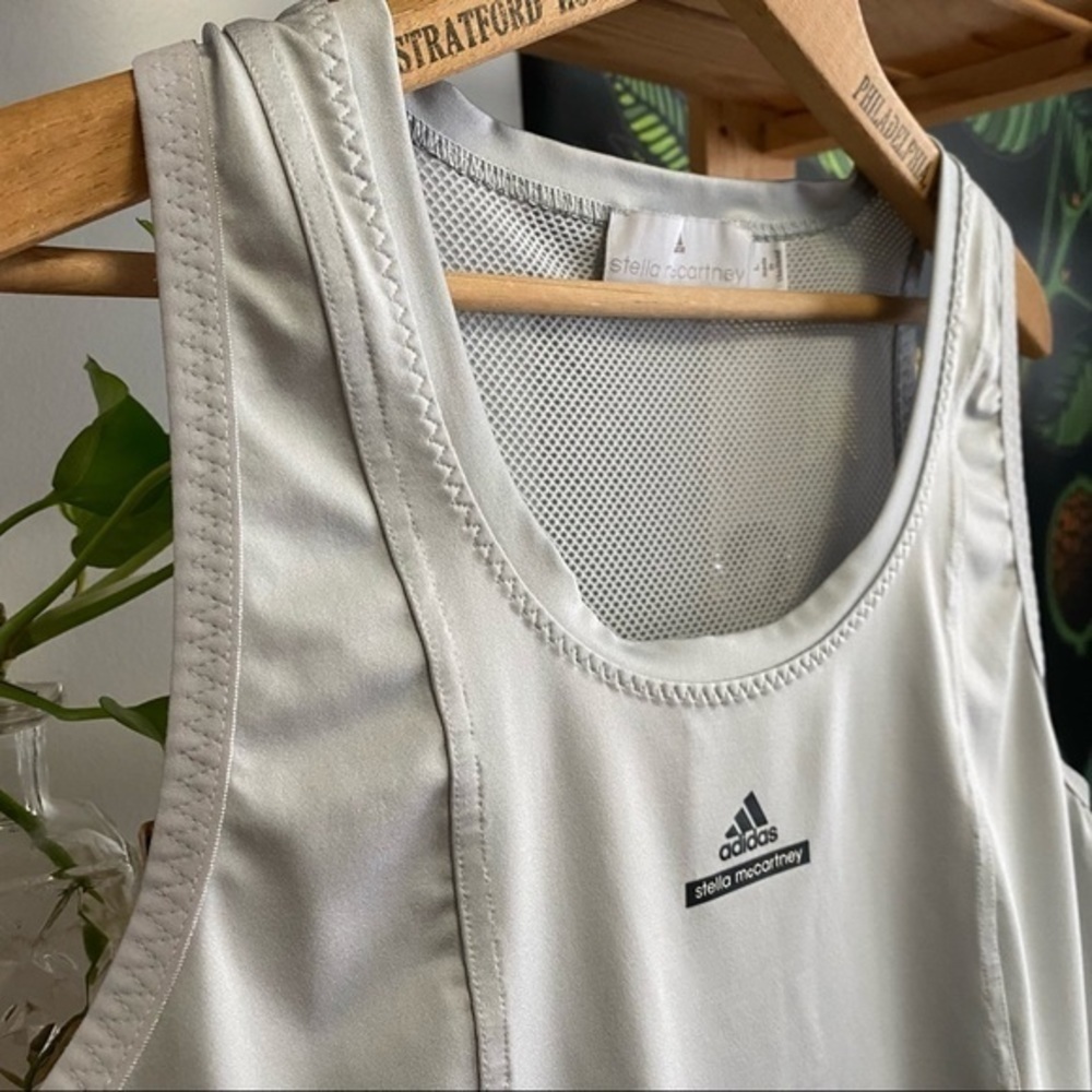 Adidas X Stella McCartney Light Gray Athletic Tank Top Large - Picture 5 of 11